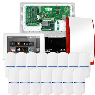 Sada alarmů SATEL INTEGRA 32, 15x detektor PET, siréna, bílý ovladač INT-TSI-W, LTE komunikace