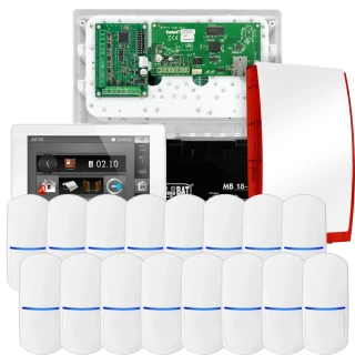 Sada alarmů SATEL INTEGRA 32, 16x čidlo PET, siréna, bílý ovladač INT-TSI-W