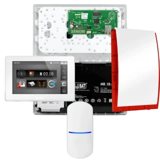 Sada alarmů SATEL INTEGRA 32, 1x detektor PET, siréna, bílý ovladač INT-TSI-W