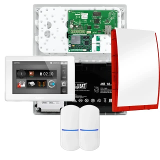 Sada alarmu SATEL INTEGRA 32, 2x detektor PET, siréna, bílý ovladač INT-TSI-W, LTE komunikace