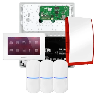 Sada alarmu SATEL INTEGRA 32, 3x detektor PET, siréna, bílý ovladač INT-TSH2-W