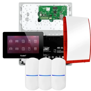 Sada alarmu SATEL INTEGRA 32, 3x detektor, siréna, černý ovladač INT-TSH2-B