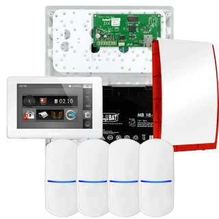 Sada alarmu SATEL INTEGRA 32, 4x detektor PET, siréna, bílý ovladač INT-TSI-W