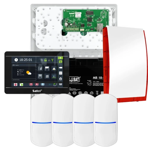 Sada alarmu SATEL INTEGRA 32, 4x detektor PET, siréna, černý ovladač INT-TSI-B