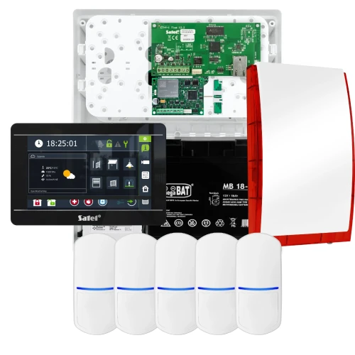 Sada alarmů SATEL INTEGRA 32, 5x čidlo, siréna, černý ovladač INT-TSI-B, komunikace LTE