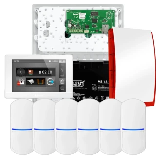 Sada alarmů SATEL INTEGRA 32, 6x detektor PET, siréna, bílý ovladač INT-TSI-W