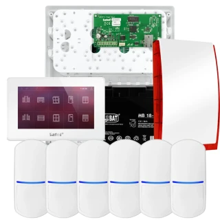 Sada alarmů SATEL INTEGRA 32, 6x detektor PET, siréna, bílý ovladač INT-TSH2-W