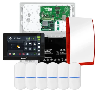 Sada alarmů SATEL INTEGRA 32, 6x detektor, siréna, černý ovladač INT-TSI-B, LTE komunikace