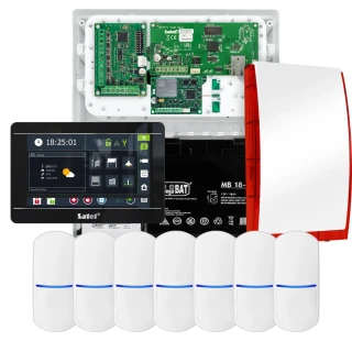 Sada alarmů SATEL INTEGRA 32, 7x čidlo, siréna, černý ovladač INT-TSI-B, komunikace LTE