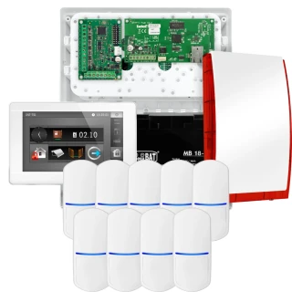 Sada alarmů SATEL INTEGRA 32, 9x detektor PET, siréna, bílý ovladač INT-TSI-W