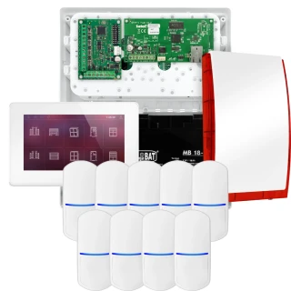 Sada alarmů SATEL INTEGRA 32, 9x detektor PET, siréna, bílý ovladač INT-TSH2-W