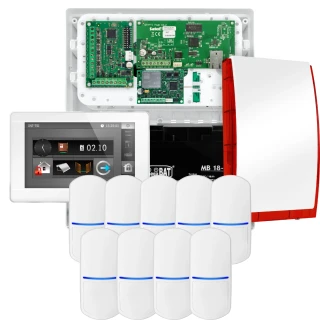 Sada alarmů SATEL INTEGRA 32, 9x čidlo, siréna, bílý ovladač INT-TSI-W, LTE komunikace