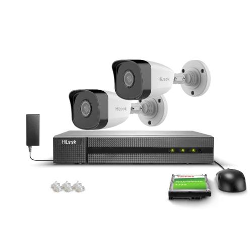Sada pro monitorování 2x IPCAM-B2 Full HD, PoE, IR 30m, H.265+, IP67 Hilook Hikvision