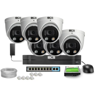 Sada pro monitoring 6x BCS-L-EIP16FCR3L3-Ai1, 6Mpx, IR 30m, NightColor, WDR 120dB