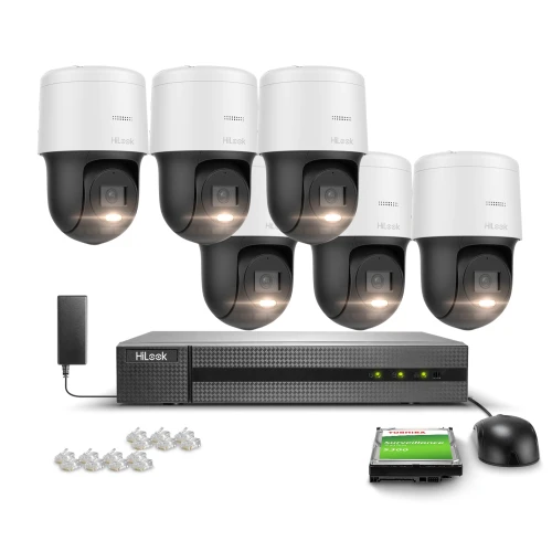 Sada pro monitorování 6x Otočná kamera PTZ-N4MP, 4Mpx, PoE, H.265+ Hilook Hikvision