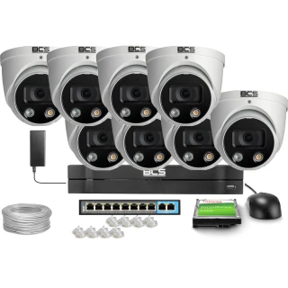 Sada pro dohled 8x BCS-L-EIP16FCR3L3-Ai1, 6Mpx, IR 30m, NightColor, WDR 120dB