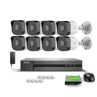 Sada pro monitorování 8x IPCAM-B2 Full HD, PoE, IR 30m, H.265+, IP67 Hilook Hikvision