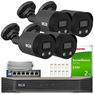 Sada pro monitoring BCS Point 4x BCS-P-TIP28FWR3L2-Ai2-G NightColor, ADC, inteligentní funkce