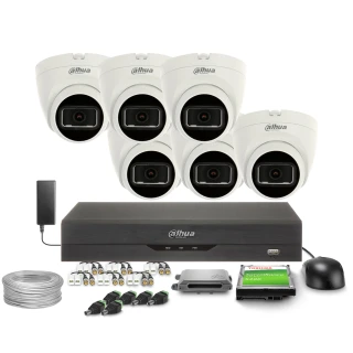 Sada pro monitorování 4v1 6x HAC-HDW1200TRQ-0280B-S6 2Mpx, IR25m, DWDR, Dahua