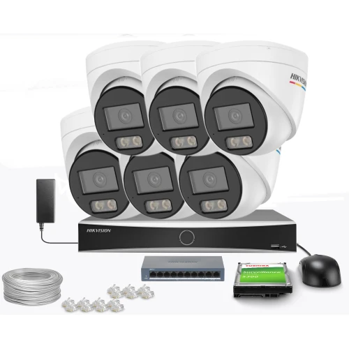 Zestaw do monitoringu Hikvision 6x DS-2CD1347G3H-LIUF, 2.8mm, 4Mpx, IR+LED 30m, WDR 120dB