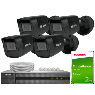 Sada pro monitorování HiLook by Hikvision 4x IPCAM-B4-P Černá 2K+