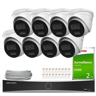 Sada pro monitoring HiLook Hikvision 8x IPCAM-T8-30DL 4K Smart Hybrid Light 30m, Detekce
