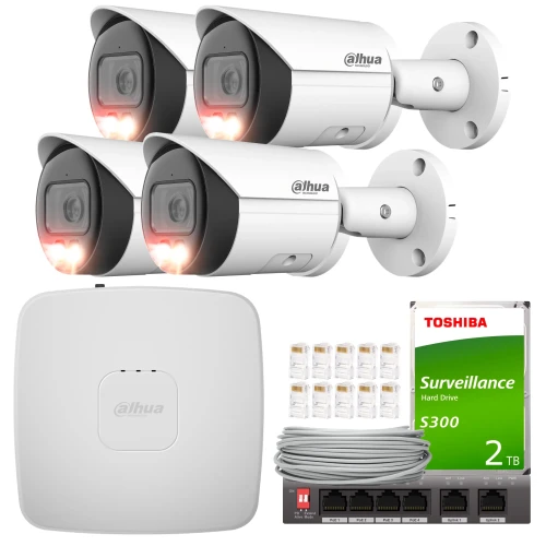Dahua 8Mpx IP dohledový set 4x IPC-HFW2849S-S-IL-0280B, NVR4108-4KS2/L