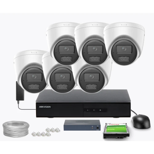 Zestaw do monitoringu IP Hikvision 6x DS-2CD1361G2-LIU, 6Mpx, Smart Hybrid Light