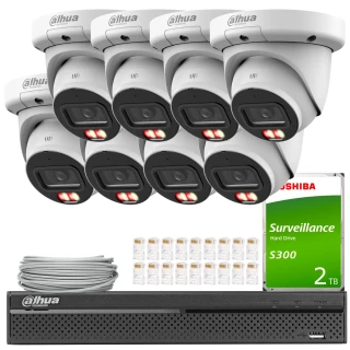 Sada IP Dahua 8x IPC-HDW3649QM-S-IL-0280B, AI, Smart Dual Light, Color Full, AcuPick, SMD 4,0