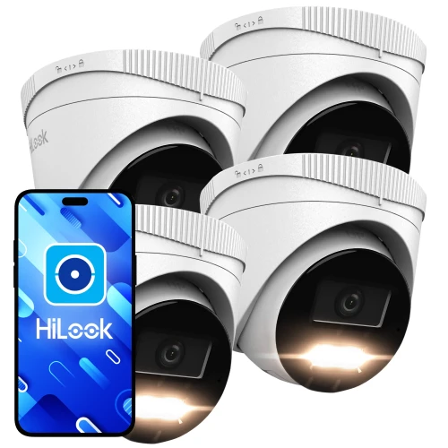 Sada kopulových IP kamer HiLook by Hikvision 4x IPCAM-T6-30DL 6Mpx Smart Hybrid-Light 30m