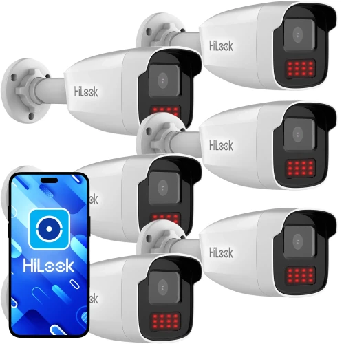 Sada tubusových IP kamer HiLook by Hikvision 6x IPCAM-B4-50IR, IR 50m, 4Mpx