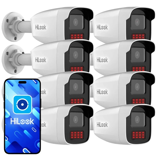 Sada tubusových IP kamer HiLook by Hikvision 8x PCAM-B4-50IR, IR 50m, 4Mpx