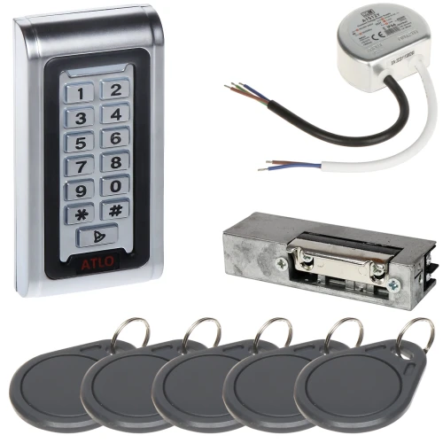 Sada pro kontrolu přístupu ATLO-KRM-821, zdroj, elektrický zámek, přístupové karty