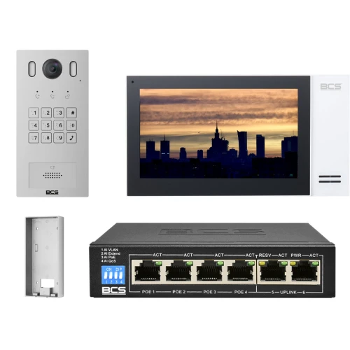 IP videointerkom BCS-PAN1601S-S + 7" monitor BCS-MON7400W-S Povrchová montáž