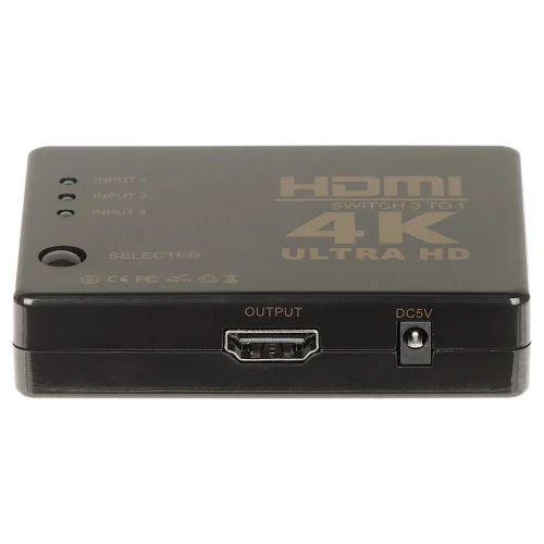 Přepínač HDMI-SW-3/1-IR-4K